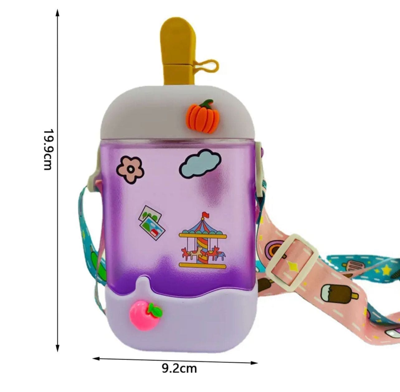 Cute Ice Cream Stick Water Bottle, Kids Leak Proof Bottle For School Nursery, 400ml Cute Plastic Water Kettle, Drinking Bottle with Straw and Strap, Easy to Carry Sports Bottles for Girls and Boys, Popsicle Water Bottle with Adjustable Shoulder Strap Cute Ice Cream Stick Water Bottle, Kids Leak Proof Bottle For School Nursery, 400ml Cute Plastic Water Kettle, Drinking Bottle with Straw and Strap, Easy to Carry Sports Bottles for Girls and Boys, Popsicle Water Bottle with Adjustable Shoulder Strap